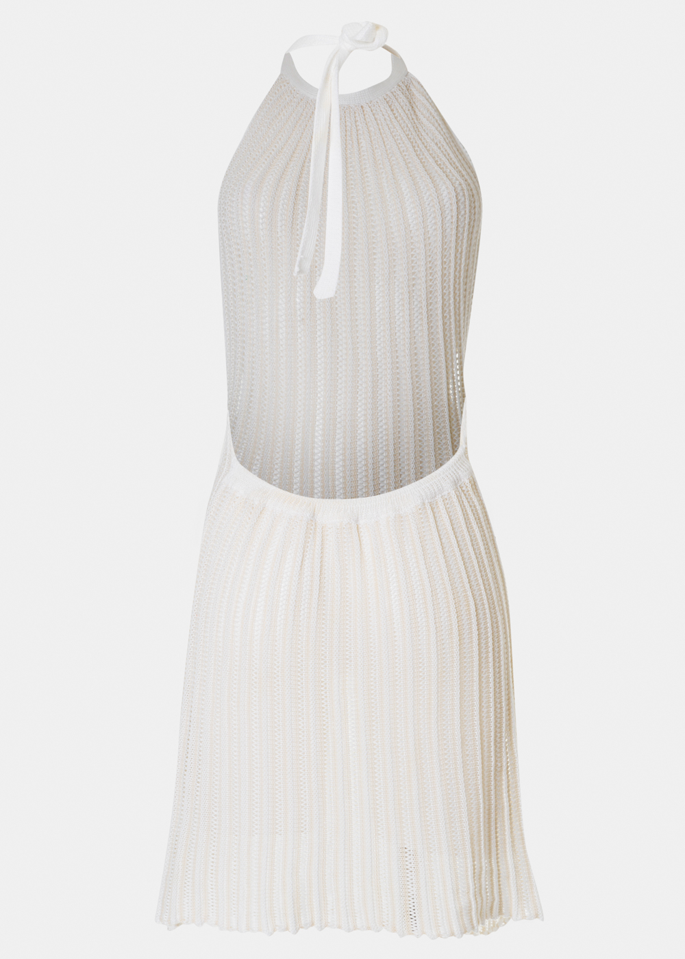 Ecru Open-Back Knitted Beachwear